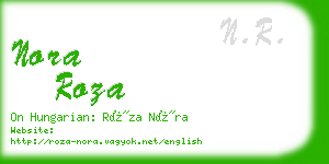 nora roza business card